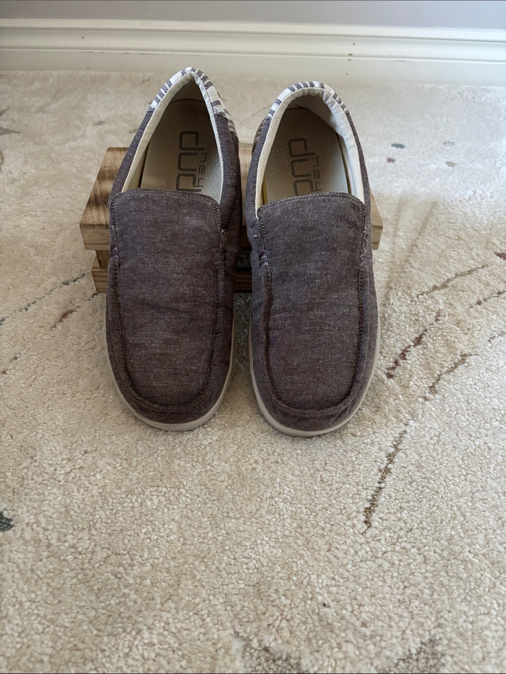 Hey Dude Men's Mikka Slip In in Chambray Chocolate (Greige)